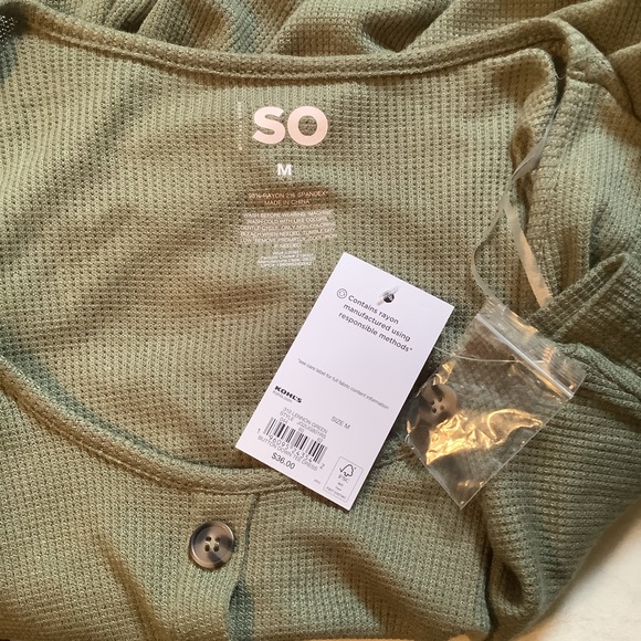 Sonoma Womens Dress Sage Green Short Sleeve Knit Button Down Size M NWT - Picture 4 of 4